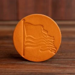 American Flag Leather Coaster