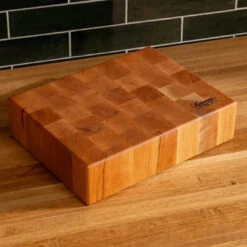 Cherry End Grain Rectangle Butcher Block -Cheap Carving Boards Store Cherry Rectangle End Grain Butcher Block Small 00004
