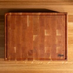 Cherry End Grain Rectangle Butcher Block With Juice Groove -Cheap Carving Boards Store Cherry Rectangle End Grain with Juice Groove Large 00001
