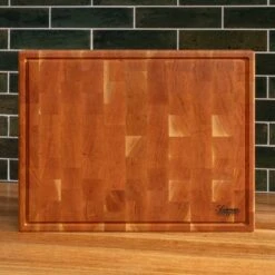 Cherry End Grain Rectangle Butcher Block With Juice Groove -Cheap Carving Boards Store Cherry Rectangle End Grain with Juice Groove Large 00005