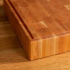Cherry End Grain Rectangle Butcher Block With Juice Groove -Cheap Carving Boards Store Cherry Rectangle End Grain with Juice Groove Large 00006