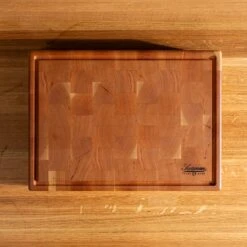 Cherry End Grain Rectangle Butcher Block With Juice Groove -Cheap Carving Boards Store Cherry Rectangle End Grain with Juice Groove Medium 00001