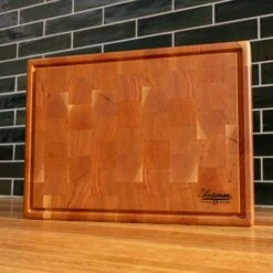 Cherry End Grain Rectangle Butcher Block With Juice Groove -Cheap Carving Boards Store Cherry Rectangle End Grain with Juice Groove Medium 00008