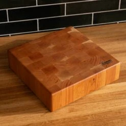 Cherry End Grain Square Butcher Block -Cheap Carving Boards Store Cherry Square End Grain Butcher Block Medium 00002