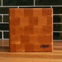 Cherry End Grain Square Butcher Block -Cheap Carving Boards Store Cherry Square End Grain Butcher Block Small 00005