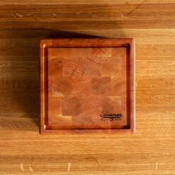 Cherry End Grain Square Butcher Block With Juice Groove -Cheap Carving Boards Store Cherry Square End Grain Butcher Block with Juice Groove Small 00001