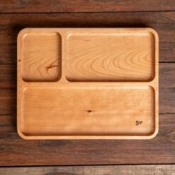 Cherry Wooden Valet -Cheap Carving Boards Store Cherry Valet Three Compartment 00001