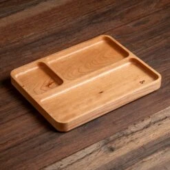 Cherry Wooden Valet -Cheap Carving Boards Store Cherry Valet Three Compartment 00002