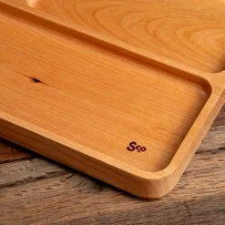 Cherry Wooden Valet -Cheap Carving Boards Store Cherry Valet Three Compartment 00003