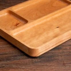 Cherry Wooden Valet -Cheap Carving Boards Store Cherry Valet Three Compartment 00004