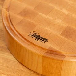 Maple End Grain Round Butcher Block With Juice Groove -Cheap Carving Boards Store Maple End Grain Round Butcher Block with Juice Groove 00015