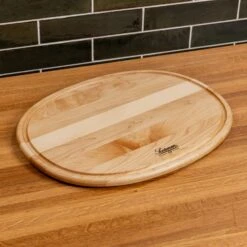 Maple Oval Serving Board With Juice Groove -Cheap Carving Boards Store Maple Oval Serving Board with Juice Groove 00015