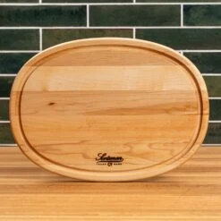 Maple Oval Serving Board With Juice Groove -Cheap Carving Boards Store Maple Oval Serving Board with Juice Groove 00019