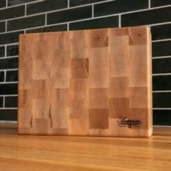 Maple End Grain Rectangle Butcher Block -Cheap Carving Boards Store Maple Rectangle End Grain Butcher Block Small 00009