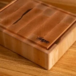 Maple End Grain Rectangle Butcher Block With Juice Groove -Cheap Carving Boards Store Maple Rectangle End Grain Butcher Block with Juice Groove Small 00003