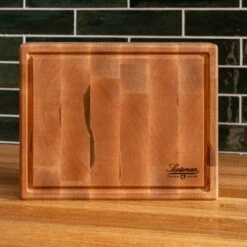 Maple End Grain Rectangle Butcher Block With Juice Groove -Cheap Carving Boards Store Maple Rectangle End Grain Butcher Block with Juice Groove Small 00006