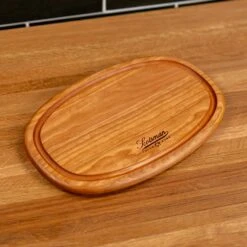 Cherry Oval Serving Board With Juice Groove -Cheap Carving Boards Store NewWoodProducts Cherry June13 2024 029