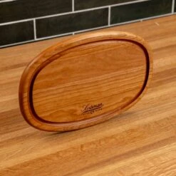 Cherry Oval Serving Board With Juice Groove -Cheap Carving Boards Store NewWoodProducts Cherry June13 2024 034
