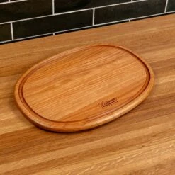 Cherry Oval Serving Board With Juice Groove -Cheap Carving Boards Store NewWoodProducts Cherry June13 2024 037
