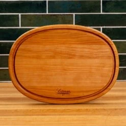Cherry Oval Serving Board With Juice Groove -Cheap Carving Boards Store NewWoodProducts Cherry June13 2024 041