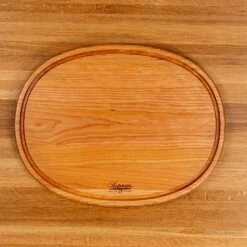 Cherry Oval Serving Board With Juice Groove -Cheap Carving Boards Store NewWoodProducts Cherry June13 2024 044
