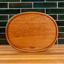 Cherry Oval Serving Board With Juice Groove -Cheap Carving Boards Store NewWoodProducts Cherry June13 2024 049