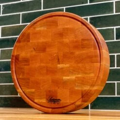 Cherry End Grain Round Butcher Block With Juice Groove -Cheap Carving Boards Store NewWoodProducts Cherry June14 2024 165 443e544e ba7e 401d 8b6d a1ba81820d8e