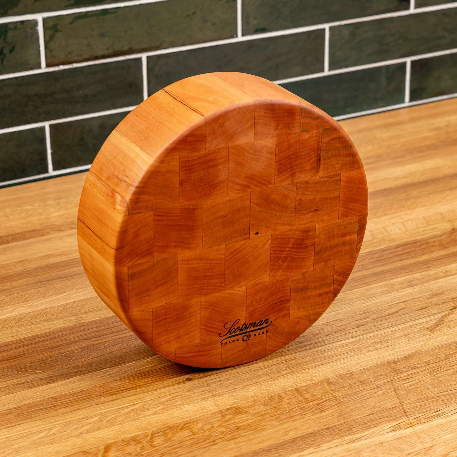 Cherry End Grain Round Butcher Block 9 Cherry End Grain Round Butcher Block - Image 9