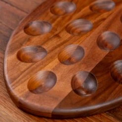 Walnut Deviled Egg Tray | 12 Egg -Cheap Carving Boards Store ScotsmanCo Deviled Egg Tray Walnut Maple Wood kitchenware home kitchen 00024