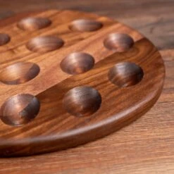 Walnut Deviled Egg Tray | 12 Egg -Cheap Carving Boards Store ScotsmanCo Deviled Egg Tray Walnut Maple Wood kitchenware home kitchen 00027
