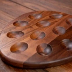 Walnut Deviled Egg Tray | 12 Egg -Cheap Carving Boards Store ScotsmanCo Deviled Egg Tray Walnut Maple Wood kitchenware home kitchen 00029