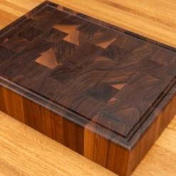 Walnut End Grain Rectangle Butcher Block With Juice Groove -Cheap Carving Boards Store Walnut End Grain Rectangle Butcher Block with Juice Grove medium 00005