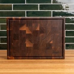 Walnut End Grain Rectangle Butcher Block With Juice Groove -Cheap Carving Boards Store Walnut End Grain Rectangle Butcher Block with Juice Grove medium 00007