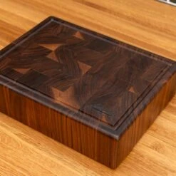 Walnut End Grain Rectangle Butcher Block With Juice Groove -Cheap Carving Boards Store Walnut End Grain Rectangle Butcher Block with Juice Grove small 00006