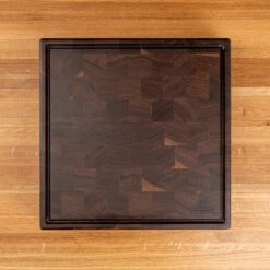 Walnut End Grain Square Butcher Block With Juice Groove -Cheap Carving Boards Store Walnut End Grain Square Butcher Block with Juice Groove large 00001