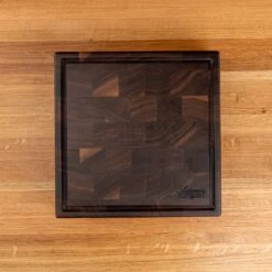 Walnut End Grain Square Butcher Block With Juice Groove -Cheap Carving Boards Store Walnut End Grain Square Butcher Block with Juice Groove medium 00001