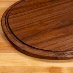 Walnut Oval Serving Board With Juice Groove -Cheap Carving Boards Store Walnut Oval Serving Board with Juice Groove 00021