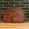 Walnut Oval Serving Board With Juice Groove